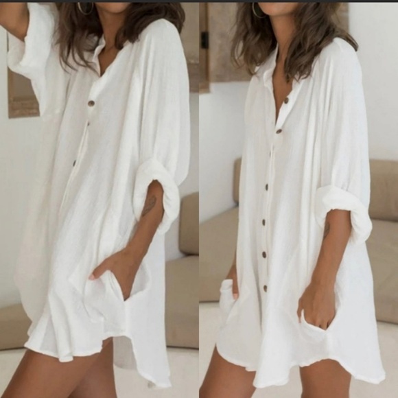 The BECKETT Button Down Shirt Dress - Picture 2 of 5